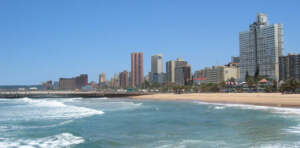 Durban Golden Mile beachfront and the warm Indian Ocean